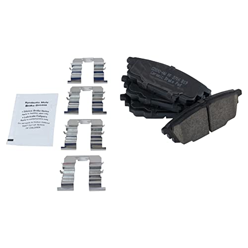 Image of TRQ Rear Brake Pad and Rotor Set Ceramic Coated Rotors Compatible with 2003 Mazda Protege
