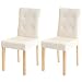 Produktbild Mendler 2er-Set Esszimmerstuhl HWC-E58, Stuhl Essstühle - Kunstleder Creme, helle Beine