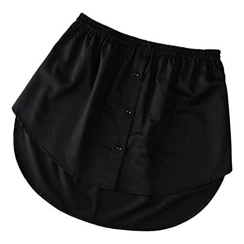 SOIMISS 1Pc Mulher Simples Moda Saia Falso Camisa de Lã para Roupas Casuais Preto XXL