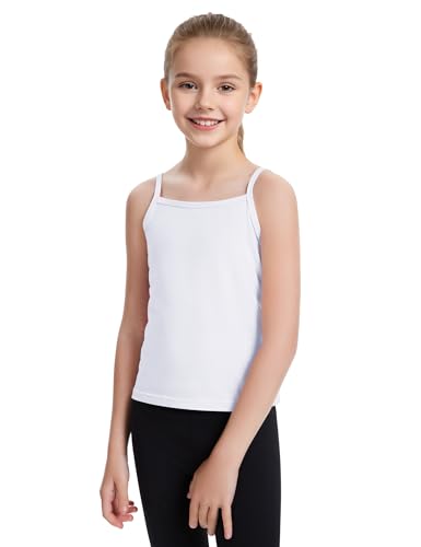 Auranso Girls Undershirts Toddler Cami Camisole Adjustable Straps Sleeveless Cotton Tank Tops for Girls3