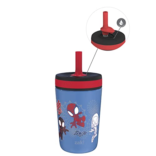 Image of Zak Designs Marvel Spider-Man Kelso Toddler Cups For Travel or At Home, 12oz Vacuum Insulated Stainless Steel Sippy Cup With Leak-Proof Design is Perfect For Kids (Spidey and His Amazing Friends)