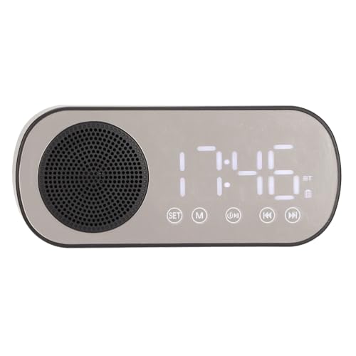 EBTOOLS Portable Dual Alarm Clock with BT Speaker and FM Radio for Reading, Cooking, and More