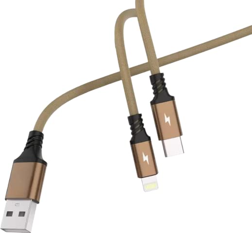 Encora 2 in 1 charging data cable 1.2M with Charge & Sync Function for All Type-C Lightening Devices (USB to 2 in 1)
