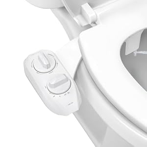 LUXE Bidet NEO 185 Plus – Dual Nozzle, Non-Electric Bidet Attachment for Toilet Seat, Patented Slide-In Install, 360° Self-Clean, EZ-Lift to Clean, Feminine & Rear Wash (White)