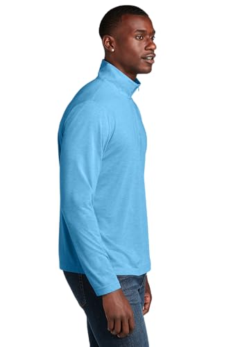 SPORT-TEK PosiCharge Tri-Blend Wicking 1/4-Zip Pullover ST407, Pond Blue Heather, X-Large2