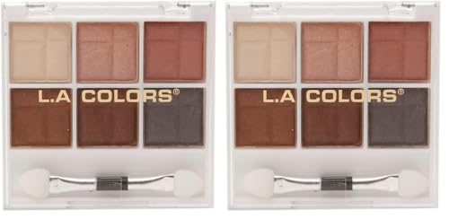 L.A. COLORS 6 Color Eyeshadow, Earthy CES461 (Pack of 2)