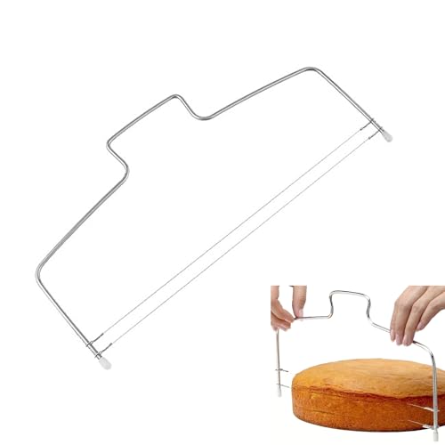 Ginddy Professioneller Edelstahl Kuchenschneider Verstellbarer Tortenschneider für Gleichmäßige Schichten Backhelfer für Backbegeisterte