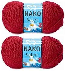 Nako Saten Knitting Hand Yarn, Dark Red
