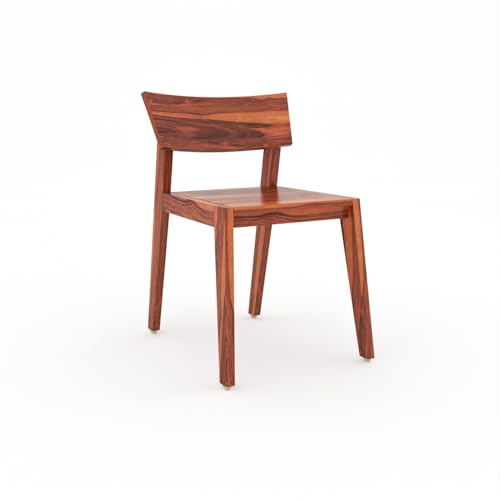 Image of Solid Sheesham Wood Dining Table Set of 4 | Wooden 4 Seater Dining Table with 4 Low Height Chairs | Wood Dining Table & Chairs for Home, Restaurant, Cafe, Dining Room | Honey Finish