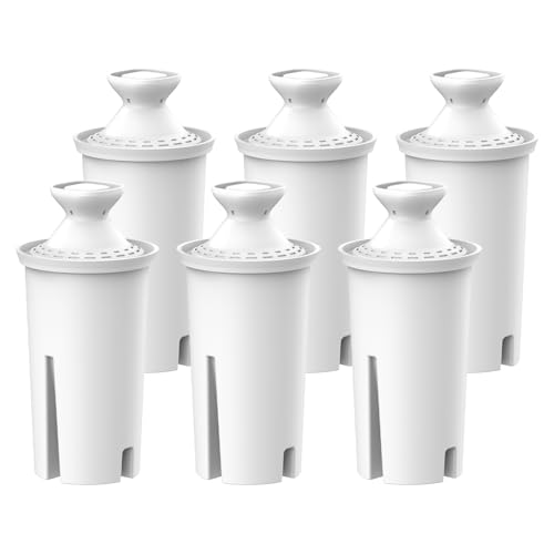 BELVITA Water Filter Replacement for Brita® Water Filter, Pitchers and Dispensers, Classic OB03, Mavea® 107007, and More, NSF Certified Pitcher Water Filter for the Reduction of Chlorine, 6 Count