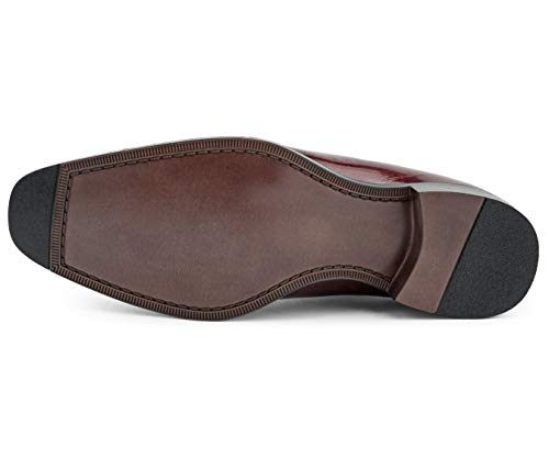 Image of Bolano Bandit Men's Alligator Print Cap-Toe Oxford Dress Shoes | Formal lace-up oxfords with alligator print, folded croc detailing and cap toe for tuxedo and dress wear