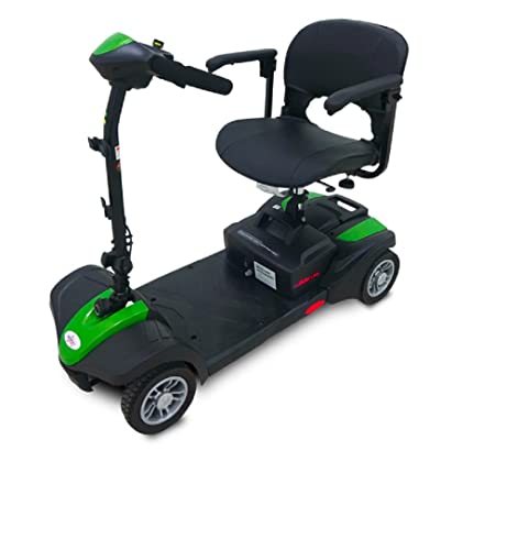 EV Rider MiniRider Lite 4-Wheel Mobility Scooter with Basket, 12Ah Battery, Swivel Seat - Weight Capacity 280Lbs. - Pearl Green