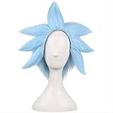 Rick and Morty Rick Sanchez Cosplay Blue Hair Short Wigs Rick and Morti Cosplay Prop Synthetic Hair...