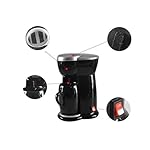 QJRGUY Drip Coffee Maker with One-Touch Button, Ceramic Machine, Single Cup, Compact and Easy to Use for Freshly Ground, Clean - Image 4
