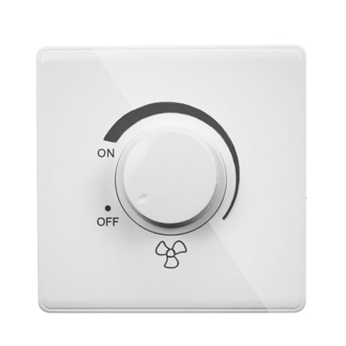YiQinzcxg Montaje superficial Regulador de velocidad del ventilador Bota Velocidad del ventilador ajustable Controlador Interruptores Tipo 86 Disfrute Fácil