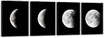 Wieco Art Modern 4 Piece Giclee Canvas Prints Stretched and Framed Moon Artwork Abstract Space Black and White Pictures Paintings on Canvas Wall Art for Home Office Decorations Wall Decor