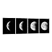 Wieco Art - Modern Giclee Canvas Prints Stretched Artwork Abstract Space Black and White Pictures to Photo Paintings on Canvas Wall Art for Home Office Decorations Wall Decor 4pcs/Set P4RAB018