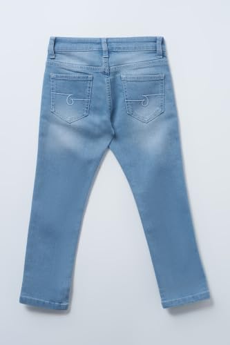 Image of Pantaloons Junior Kids Cotton Stretch Blend Jeans | Slim Fit | Mid Rise Waist | Full Length