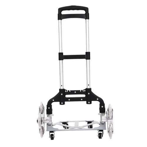 Carro de escalera plegable, carro de mano extensible, capacidad de carga de 70 kg, viajeros, expositores de ferias y mensajeros, para transportar equipaje o mercancías en suelos como escaleras