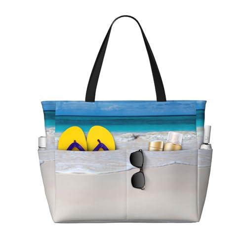 watermelon Water-Resistant Beach Bag，Foldable Large Tote for Travel Gym Camping