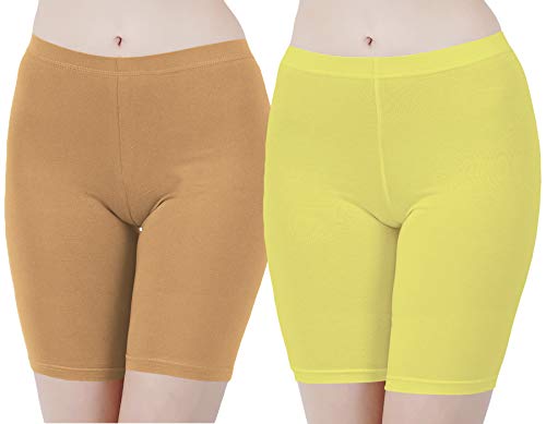 Image of Buy That Trendz Cotton Lycra Tight Fit Stretchable Cycling Shorts Womens | Shorties for Active wear /Exercise /Workout /Yoga /Gym /Cycle /Running Red Grey Combo Pack of 2