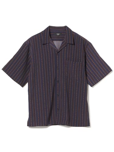 [ビームスハート] S/Sシャツ プリント オープンカラー シャツ メンズ NAVY L 420101034597920