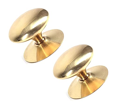 TERF® 45mm Traditional Victorian Polished Brass Cabinet Door Knobs 45mm Chest Drawer Cupboard Kitchen Wardrobe Door Pull Handle Knobs with Fixing Screw for Home and Office