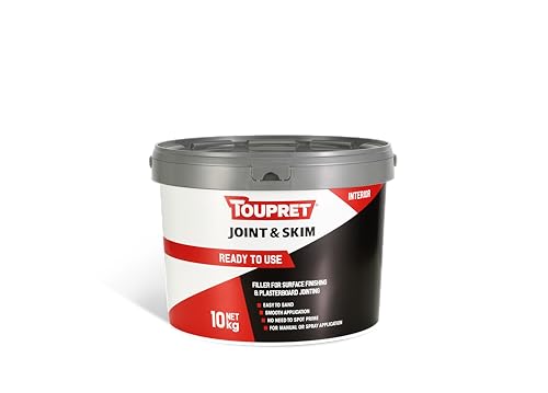 Toupret Joint Skim & Fill Quick Dry - Crack Resistant Easy Sand Paintable Wall & Ceiling Filler - 10kg