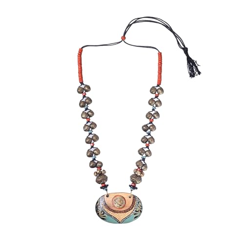 Image of Handcrafted Tribal Dhokra & Floral Charm Necklace Collection | Artisan Brass, Glass & Contemporary Statement Necklaces for Women | Ethnic, Elegant & Artistic Jewelry