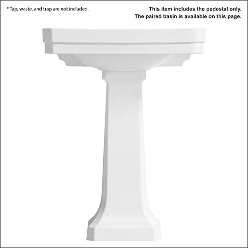 Amashen Full Pedestal Bathroom Sink Traditional, One Faucet Hole White Cloakroom Ceramic Wash Basin (Pedestal Ony) #TOP3