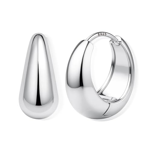 FIOROYAL Pendientes De Aro De Plata De Ley Para Mujer Pendiente Chapado En Oro De 14K Quilates Pendiente De Aro Pequeño Hipoalergénico Para Mujer Pendientes Huggie De Oro De Moda（Oro/Plata）S12