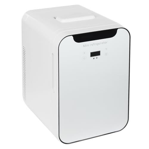 XUEMANSHOP Nevera pequeña de 2 pisos con función de refrigeración y calefacción, 20 L, CA 220 V CC, 12 V, para alimentos, bebidas, cuidado de la piel