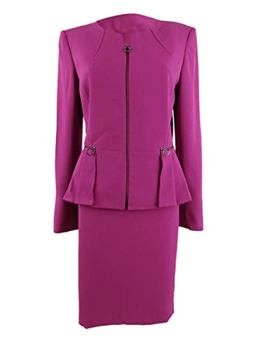 Tahari By Asl Peplum Zipper Jacket And Skirt Set Orchid 4 #TOP8