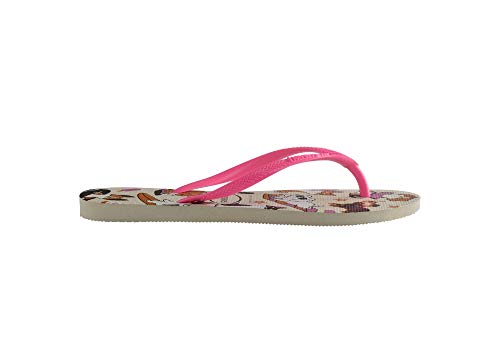 Chinelo Slim Pets, Havaianas, Feminino, Bege Palha/Maravilha Fluor, 39/40