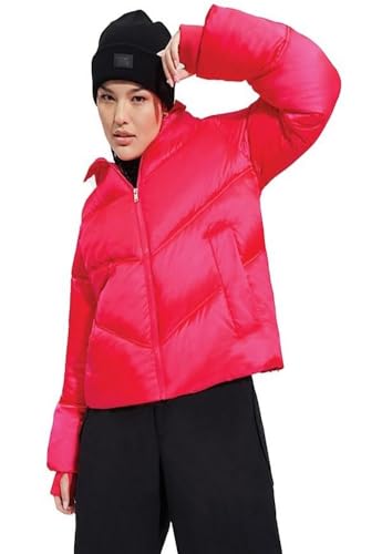 UGG Women's Ronney Cropped Puffer Jacket Coat, Cosmo Pink, S