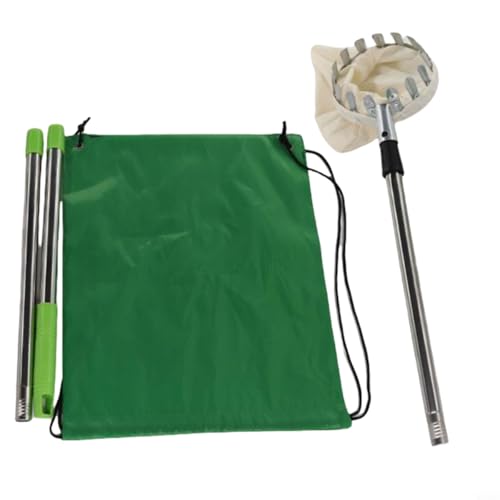 CashMuch Outil de cueillette de fruits télescopique de 1,2 m de long manche avec panier pour récolte de poirier, pêcher