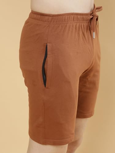 Image of POCKMAN Men's Regular Fit Black Cotton Terry Shorts- Perfect for Sports and Casual Wear.
