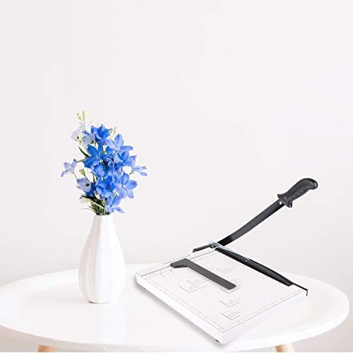 Paper Cutter Guillotine, Paper Cutter and Trimmer with Dual Paper Guide Bars, Heavy Duty Metal Base Trimmer for Home, Office, 12 Sheets Capacity, A4 Size, 12 Inch Cut Length
