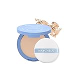 Maycheer Lasting Waterproof Face Powder, Maycheer Pressed Powder, Matte Smooth Setting Powder Makeup, Oil Control Face Pressed Powder, Portable Face Powder Compact (Dark Complexion)