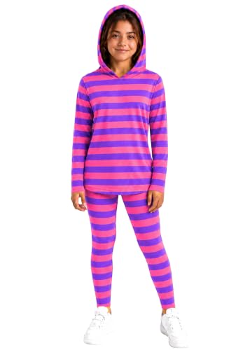 Image of STRETCH IS COMFORT Girls 2 Piece Hoodie Short Sleeve Long Sleeve Crew Neck Top and Leggings Set Kids Thermals Underwear Set