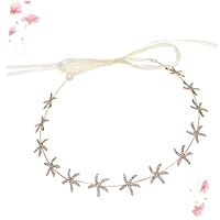 IMIKEYA Cerchietto a stella marina con pietre dorate da donna accessorio da sposa leggero per matrimonio e festa ornamento elegante per capelli da sposa
