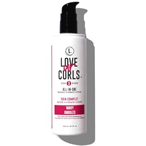 Love Ur Curls LUS Brands All-in-One Styler for Natural Wavy Textured Hair 8.5 oz – Repair, Hydrate, Style in One Easy Step – No Crunch Non-Sticky Hair Care with Shea Butter and Moringa