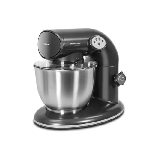 Cecotec - Batidora Amasadora Cecomixer Compact . Movimiento Planetario, Bol de Acero de 5.6 L, Gran Potencia, 1000 W, Negro/Plata