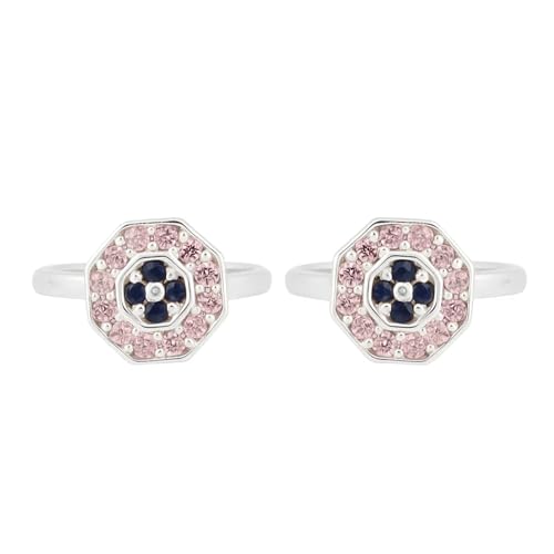 Image of SATKOTI 925 Silver Toe Rings for Women | Adjustable Pure Metal Bichiya with AAA Quality CZ Stone| BIS Hallmarked Jewelry with Authenticity Certificate | Pair of 2 Metti