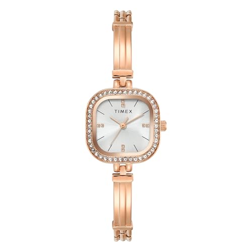 Image of TIMEX Silver-Tone Square Dial Analog Women's Watch - TWEL22901