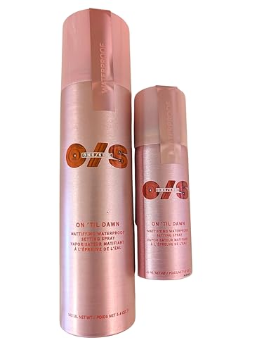 On Til Dawn Big & Bitty Mattifying Waterproof Setting Spray Duo Includes Full Size (3.4 fl. oz / 146 mL) and Travel Size (1.0 fl. oz / 46 mL)