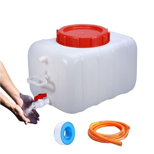 Contenedor de almacenamiento de agua con espiga, tanque de gran capacidad de 80 L para camping, senderismo y uso al aire libre, cubo de agua grueso portátil con grifo