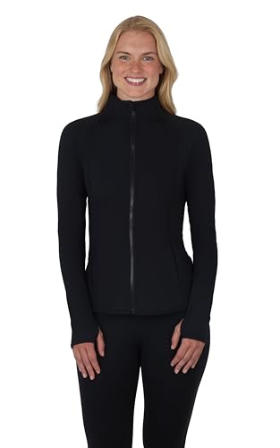 yogalicious womens ultra soft lightweight full zip yoga jacket with pockets