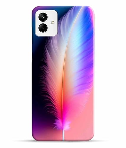 Image of Printed Hard Back Case Cover & Compatible for Samsung Galaxy A04 | A04E | Samsung A04 | A04E | Colourful Feather (Multicolor) - D1181