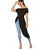 SheIn-Womens-Elegant-Asymmetrical-Twist-Front-Off-Shoulder-Top-Plain-High-Low-Blouse SheIn Women's Elegant Asymmetrical Twist Front Off Shoulder Top Plain High Low Blouse Black Large